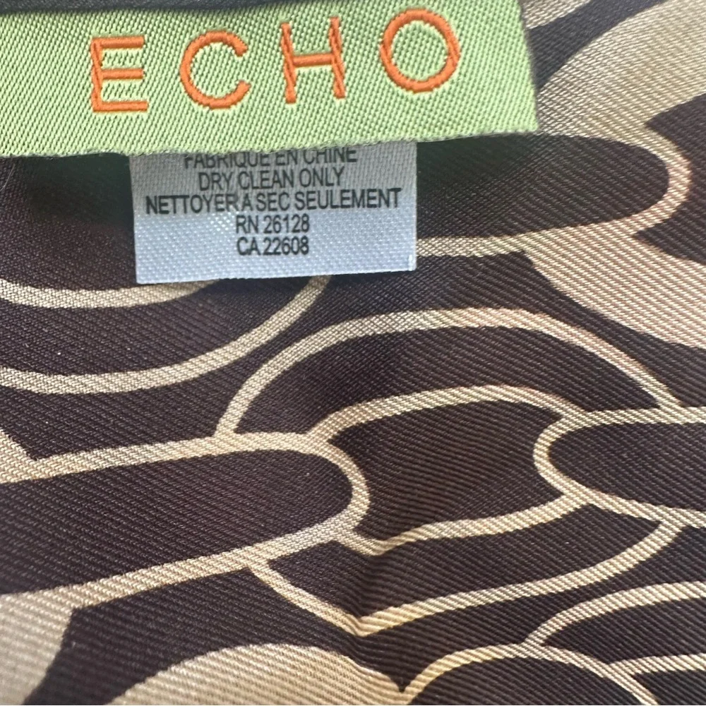 Echo Brown, Mustard & Red Chain-Print 100% Silk Scarf